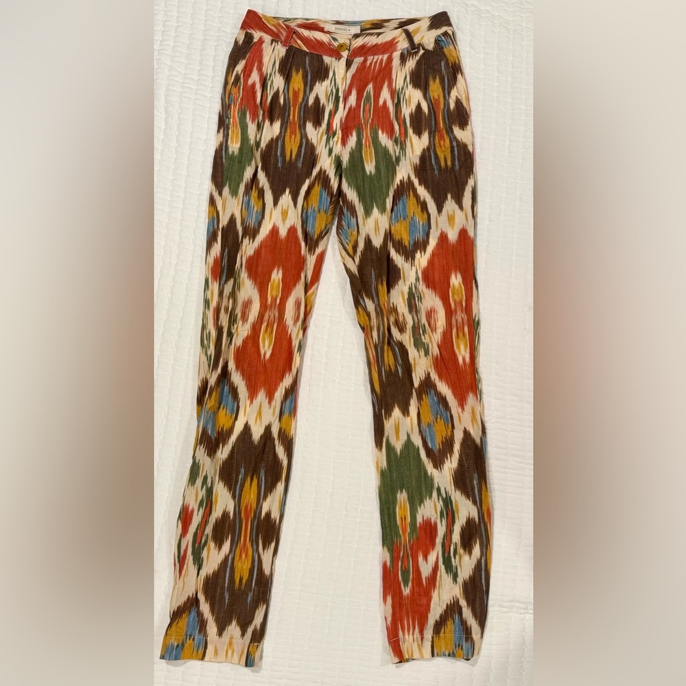 Sessun Chellam Ikat Print Cotton Pants Sz 6 (est)
